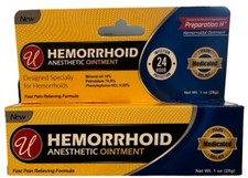 Hemorrhoidal Anesthetic Oitment Fast Pain Relief Formula 1 oz. Pack of 1 or 2 U