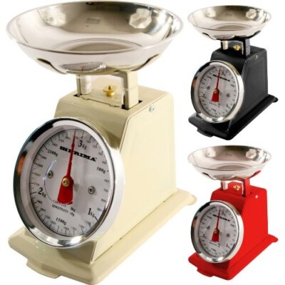 NEU 3KG TRADITIONELLE WIEGE MECHANISCHE KÜCHENWAAGE SCHÜSSEL RETRO WAAGE CREME