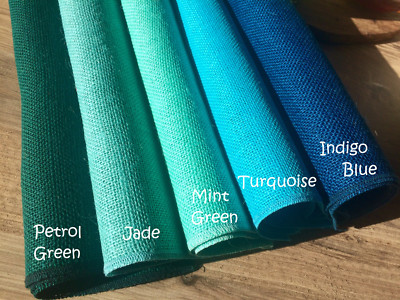 Rustikale Sackleinen Jute Läufer Hochzeit Hessisch Tischläufer 30cm breit BLAU GRÜN
