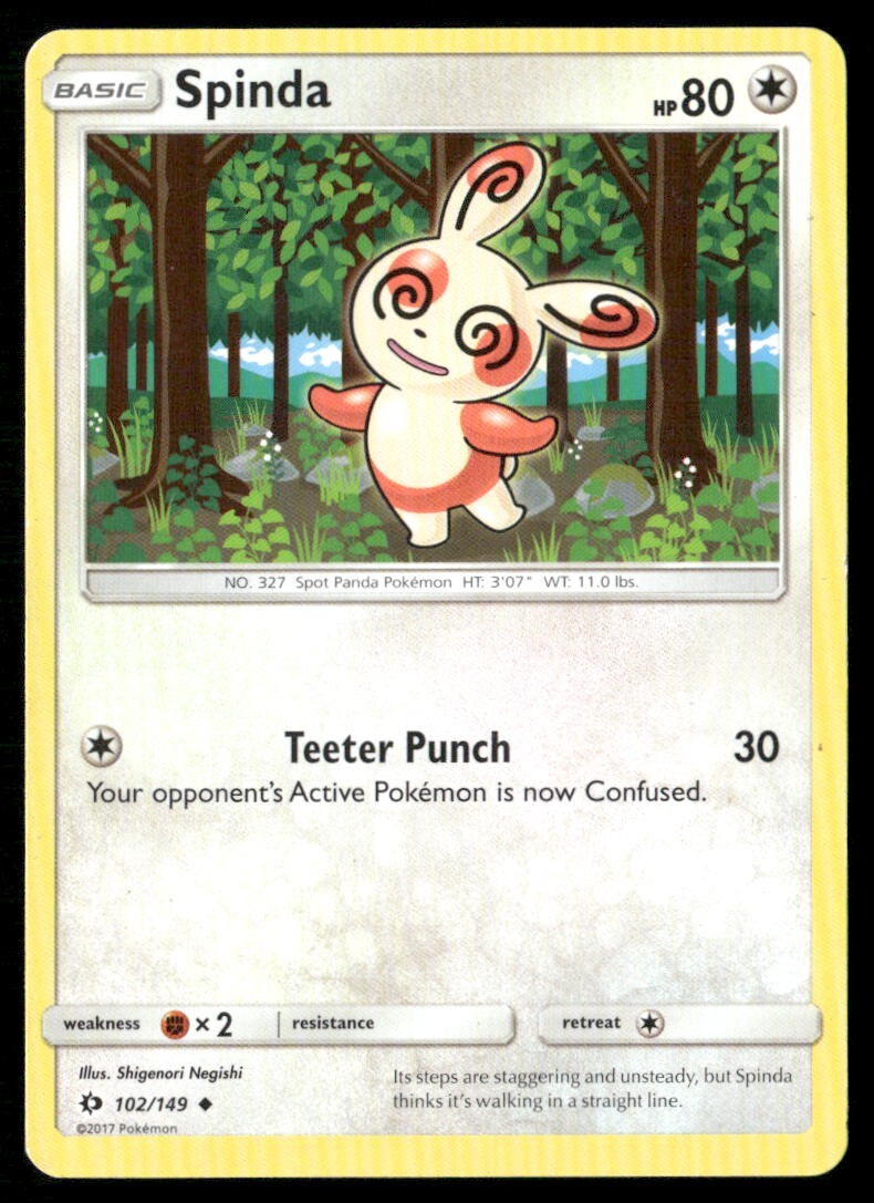 2017 Sun & Moon Set Pokemon Card 102  Spinda LP