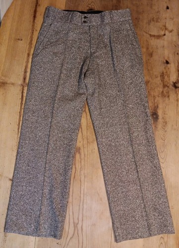 Neil Barrett, Neil Barrett Wool Blend Dress Pants 48 Womens US 12 Zipper Pockets Brown Tweed