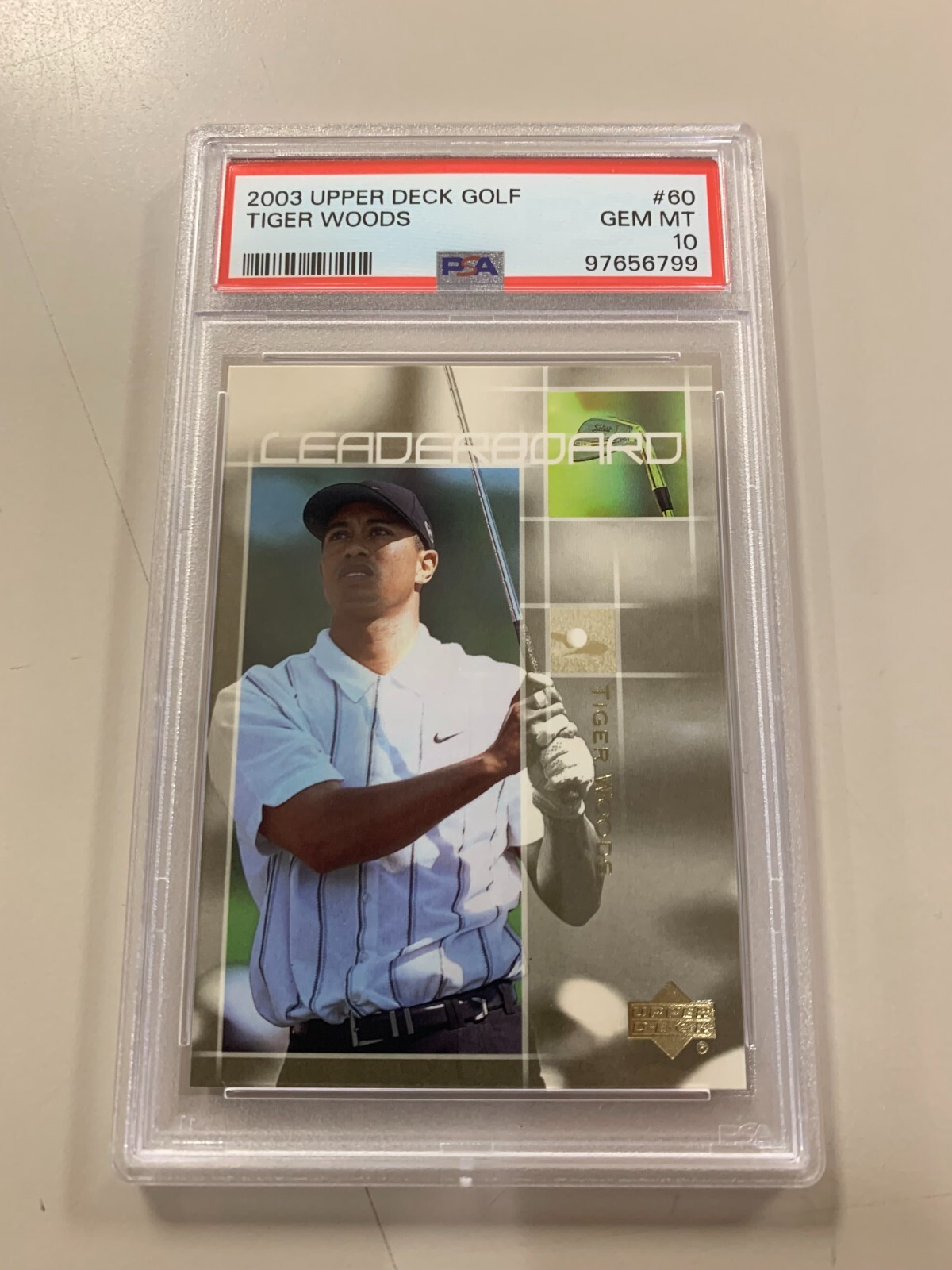 2003 Upper Deck Golf #60 Tiger Woods Leaderboard PSA 10
