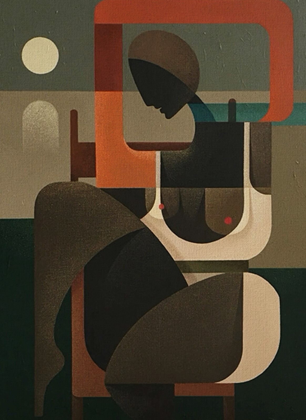 Night at the Beach | Handmade Painting | Cotton Canvas | Acrylic Color