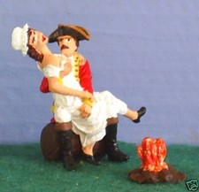 TOY SOLDIERS AMERICAN REVOLUTION BRITISH SOLDIER SITTING WITH CAMP FOLLOWER 54MM