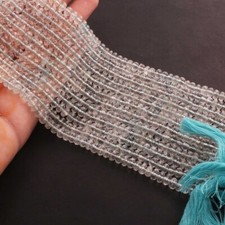 1 Strand Aquamarine Round Beads ,Gemstone Faceted Roundelles Shape Briolettes,