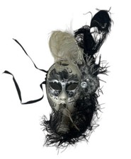 Venetian Italian Venice Casanova Mask Mardi Gras Carnival Full Face feathers