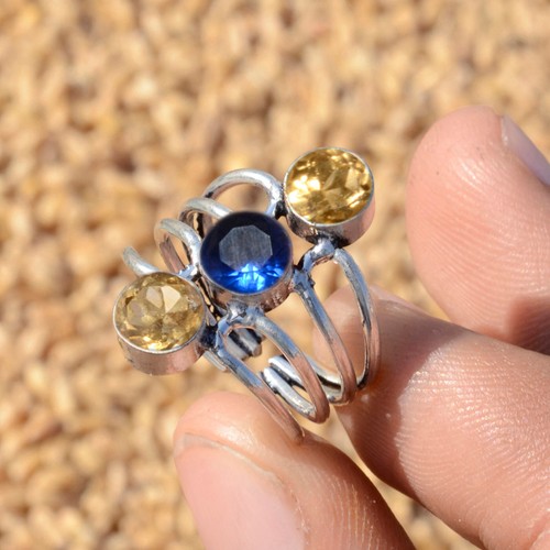 Bague Argent Citrine naturelle Extra AAA | Esprit Lithothérapie