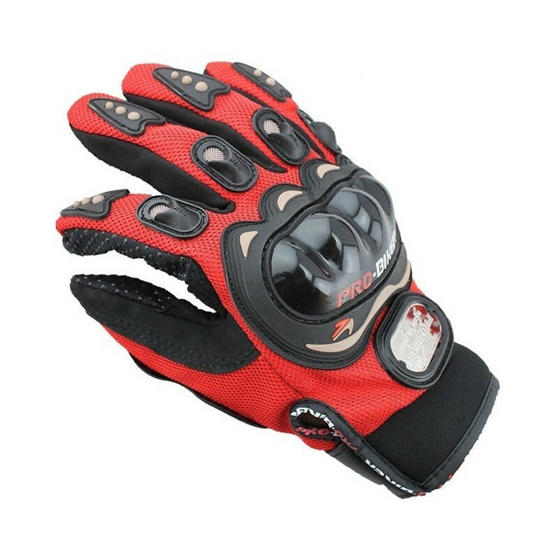 GUANTI DA MOTO UNISEX CON PROTEZIONI NOCCHE MOTOCICLISMO MOTOCROSS ENDURO ROSSI
