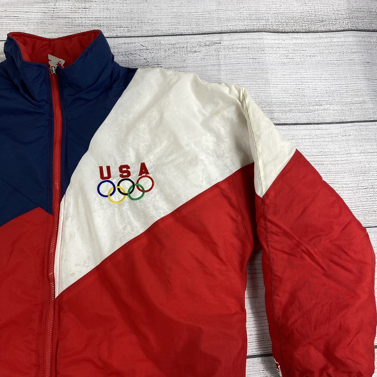 VINTAGE 90's USA OLYMPIC TEAM STARTER INSULATED FULL ZIP