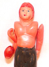 Football Player Celluloid Toy Orange Black Jointed Arms Japan 1940s-50s 8