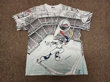 1990s SUN SPORTSWEAR VINTAGE AOP ATLANTA BRAVES BUGS BUNNY SIZE S/M