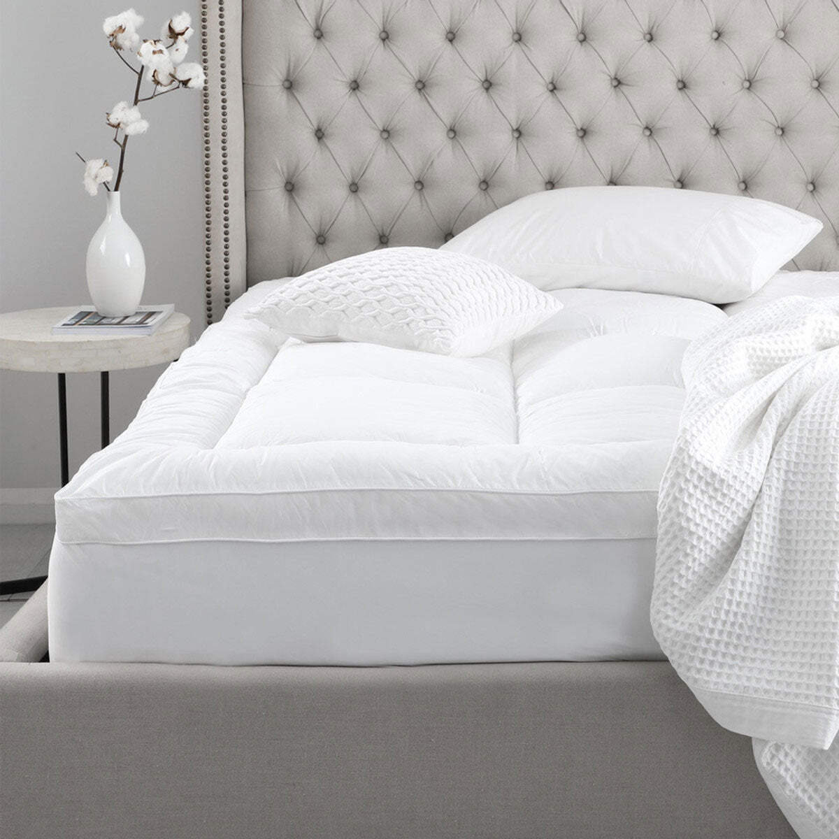 NNEDSZ 1100GSM Pillowtop Mattress Protector 50cm Wall Queen