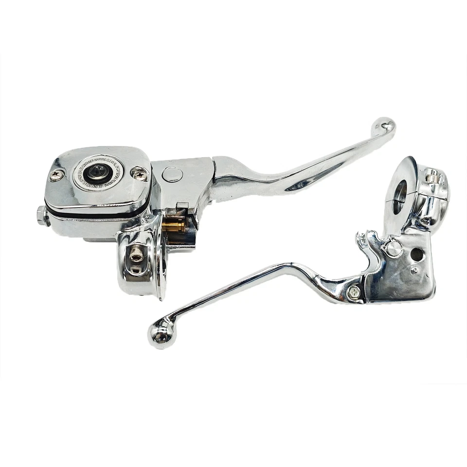 Chrome Brake Clutch Lever Pump Master Cylinder Fit Harley Softail Deluxe Fat Boy - Image 2 of 4