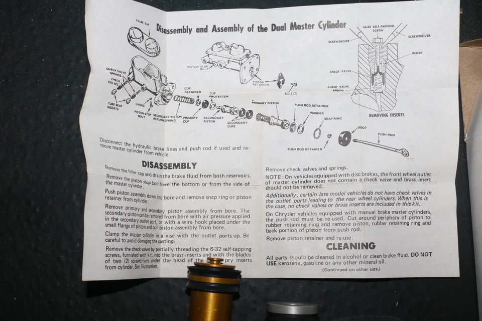 Nuevo de Lote Antiguo Mopar 3549078 Kit Cilindro Maestro 1972-1976 Dodge Truck Van D B 200 - 300 Foto 3 de 4