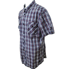 Buffalo David Bitton Men's Size XL Blue Check Cotton Casual Shirt
