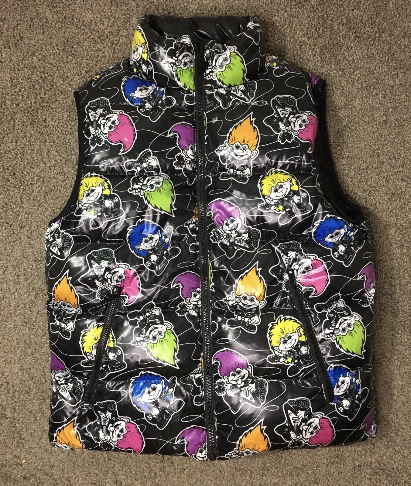 RARE! Jeremy Scott And Jack & Jones Next Trolls Puffer Vest Sz L 180/100A image 3