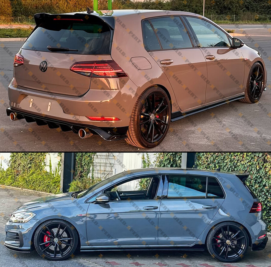 For 12-20 VW Golf GTI R MK7 MK7.5 4DR TCR Style Gloss Black Side