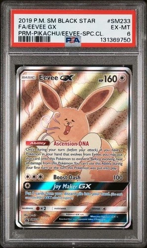 2019 POKEMON SM BLACK STAR PROMO #SM233 FULL ART/EEVEE GX PSA 6