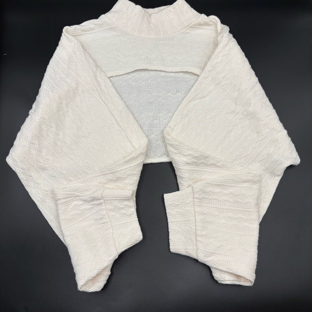 Sugar Moon Women's Juniors Shrug Long Sleeve Mock Turtleneck Cream Size Medium