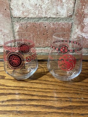 2 GAME OF THRONES 14.4 oz  Drinking Glasses 4.25'' In Excellent Condition
