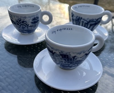 ILLY Collection 2005   Rufus Willis Artist Espresso Cup Saucer Lot Of 3