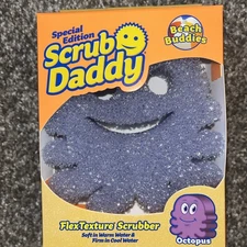 Scrub Daddy Beach Buddies Purple Octopus Summer Edition FlexTexture Scrubber