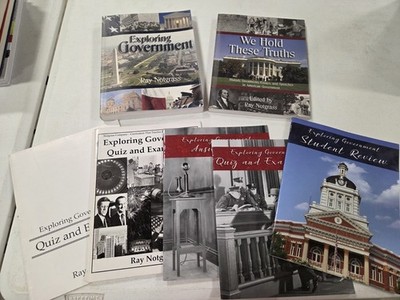 Notgrass Exploring Government 4 pc., textbook, We hold these truths, quizzes. ak