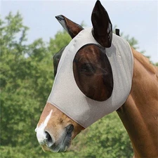 Full Eye Saver Padded Mesh Hood with Ears Farm Equine Bug Horse Fly Mask