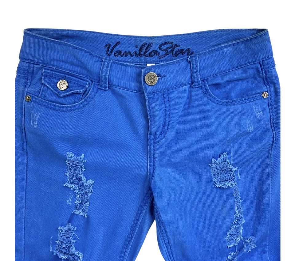 Jeans Capris Vintage Vanilla Star tiro bajo 5 bolsillos azul denim para mujer talla 7 Foto 4 de 4