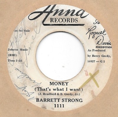 BARRETT STRONG Money/Oh I Apologize on Anna R&B PROMO 45 HEAR