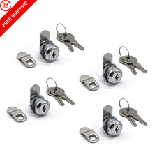 4Pack Cam Lock 5/8 Inch Tubular Locks Keyed Alike with Inch, Chrome