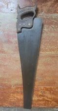 Warranted Superior Hand Saw 7 Point 26" Blade Carved Wheat Handle