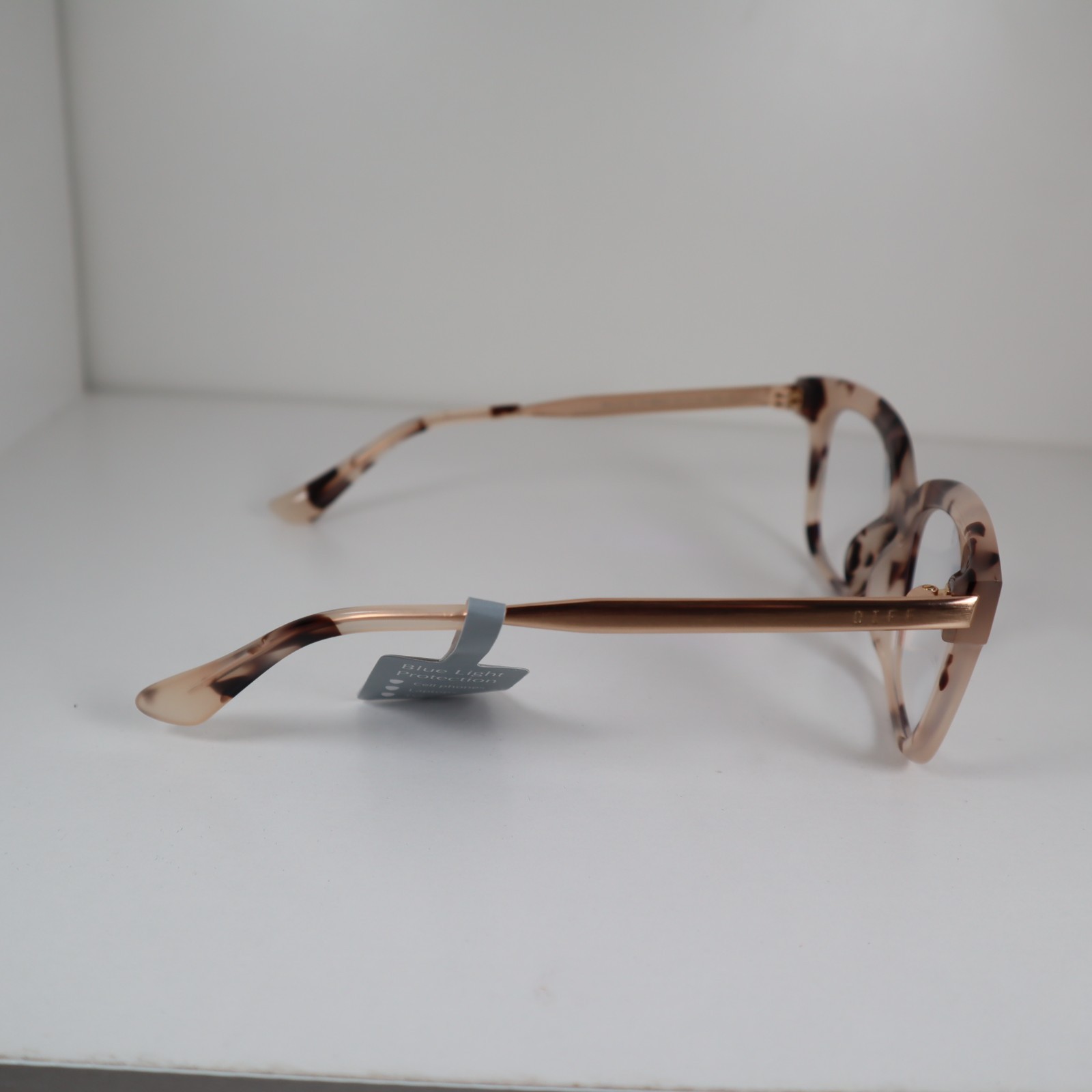 Occhiali DIFF EYEWEAR BELLA XS CT-BB163 CREMA TARTARUGA luce blu 50-17-142mm foto 6