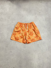 Vilebrequin Men  s Swim Shorts Orange Tropical Print Size XL Luxury Beach Trunks