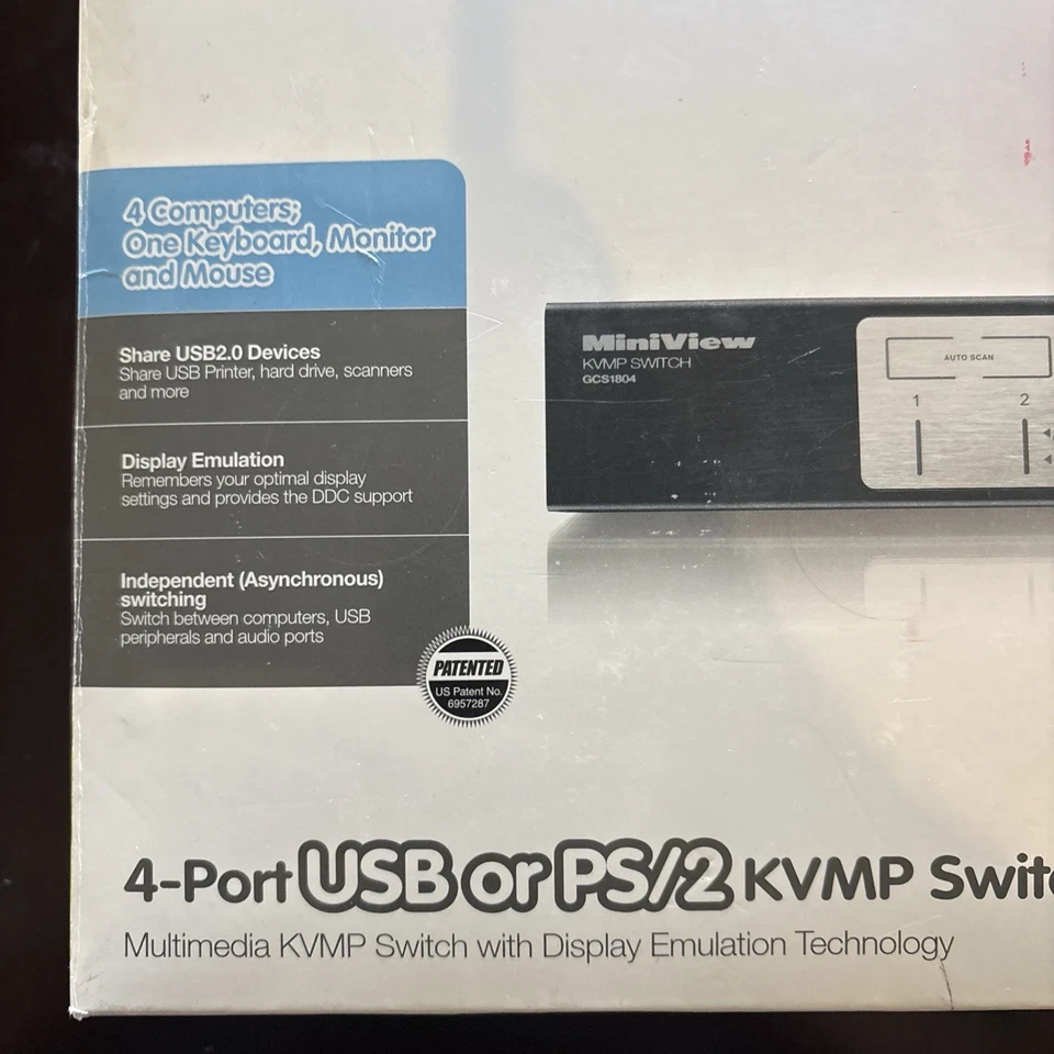 Iogear 4-Port USB/ PS/2  KVMP Switch With Audio GCS1804 BRAND NEW IN BOX - Image 3 of 4