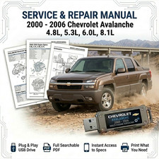 Chevrolet Avalanche 2004 2005 2006 Service Repair Workshop Manual On Usb
