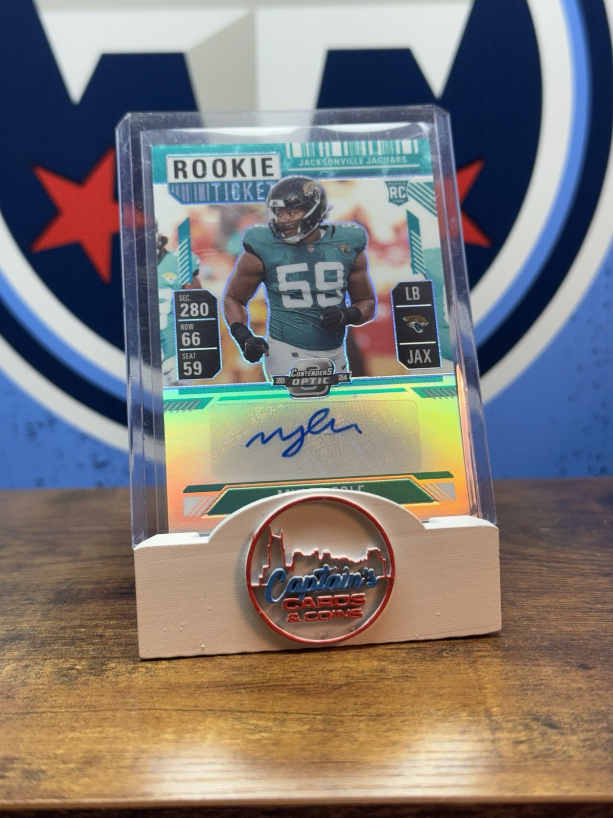 Myles Cole Panini Contenders Optic #199 Autograph-Teal