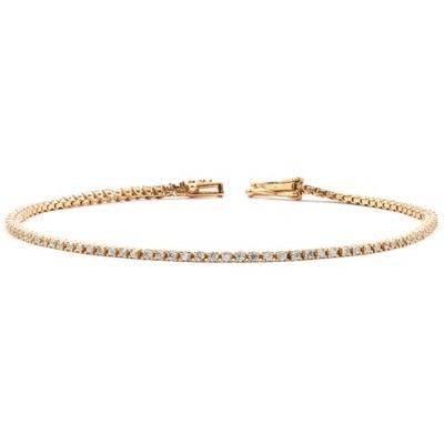 Diamond Tennis Bracelet 1 Ct. Diamonds unworn in 750/18ct. RG L: 18cm