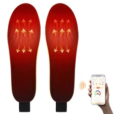 1 Pair Electric Heated Insoles Rechargeable Foot Warmers 3 Temperature 6 Timer