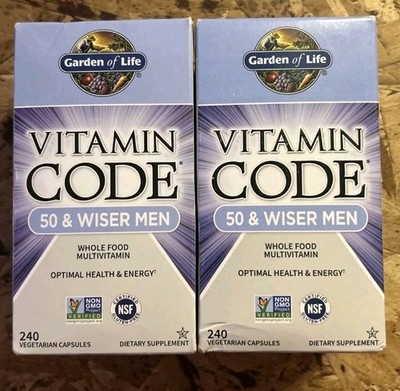 Garden of Life Vitamin Code 50 & Wiser Men- 240 Count 2 Pack Blow Out Sale