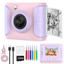 Kids Instant Print Camera,Christmas Birthday Gifts for Girls and Boys,1080P HD