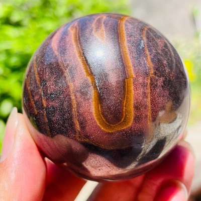 290g Rare Natural Iron Tiger Eye Stone Quartz Crystal Sphere Reiki Healing