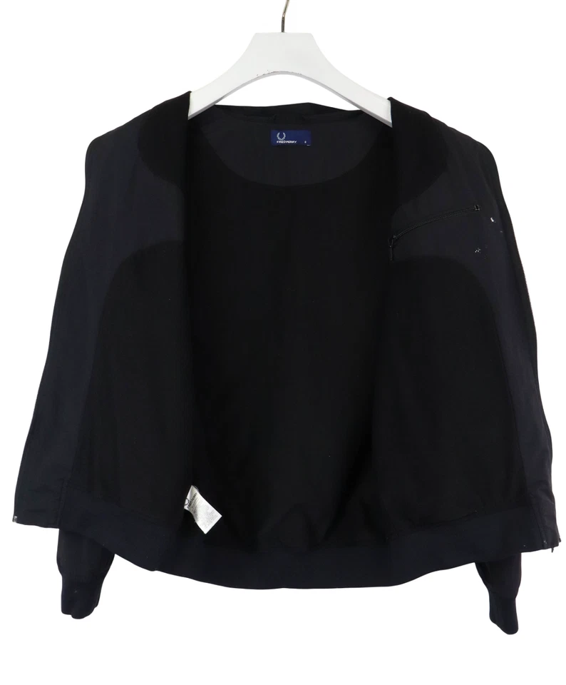 FRED PERRY Jacket Men's SMALL Black Zipped Pocket Logo Full Zip Bomber - Image 4 of 4