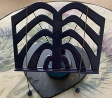 Vintage Kitchenalia Blue Cast Iron Recipe Cook Book Holder Stand. Adjustable. 