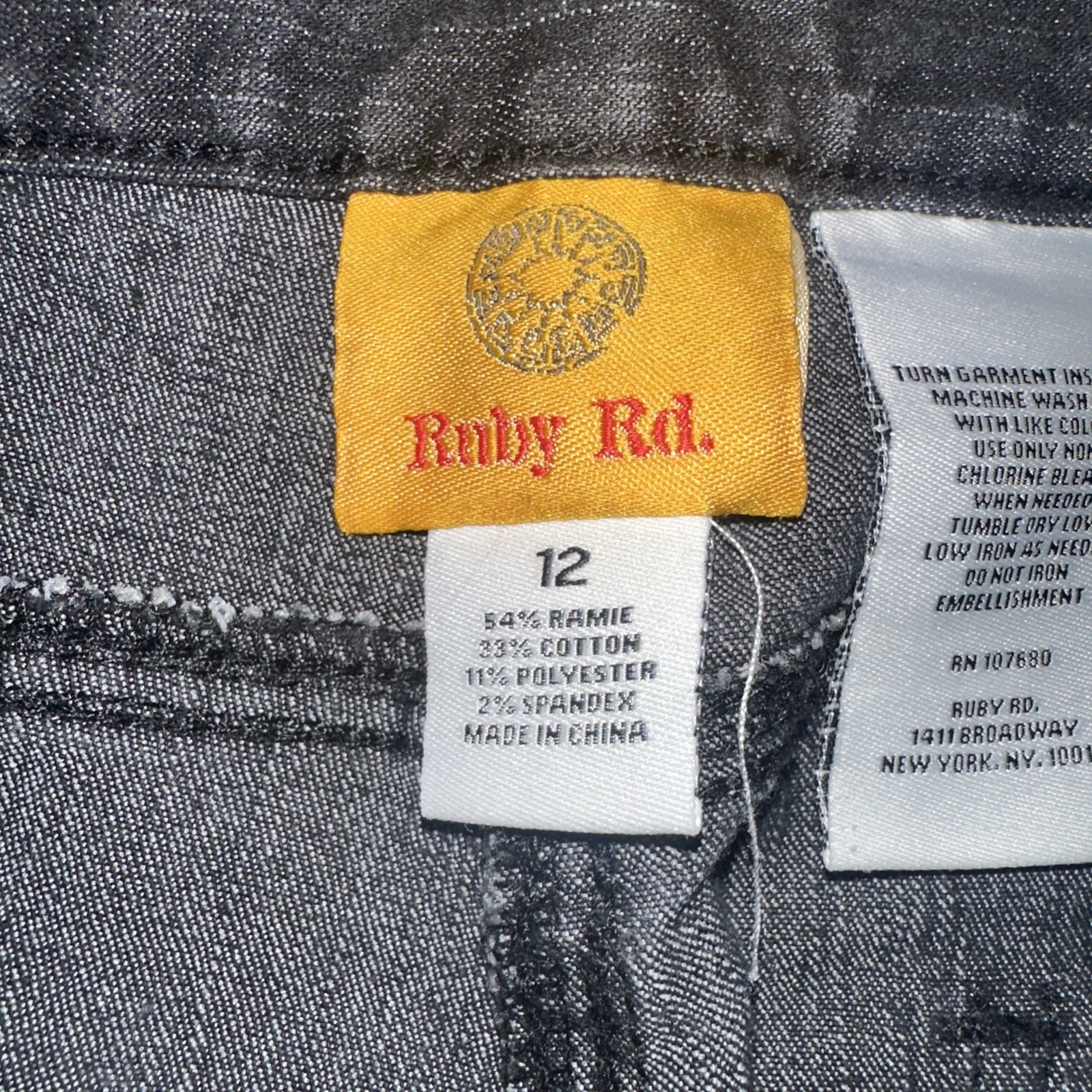 Ruby Rd Black Magic Sequined Stripe Straight Leg … - image 12