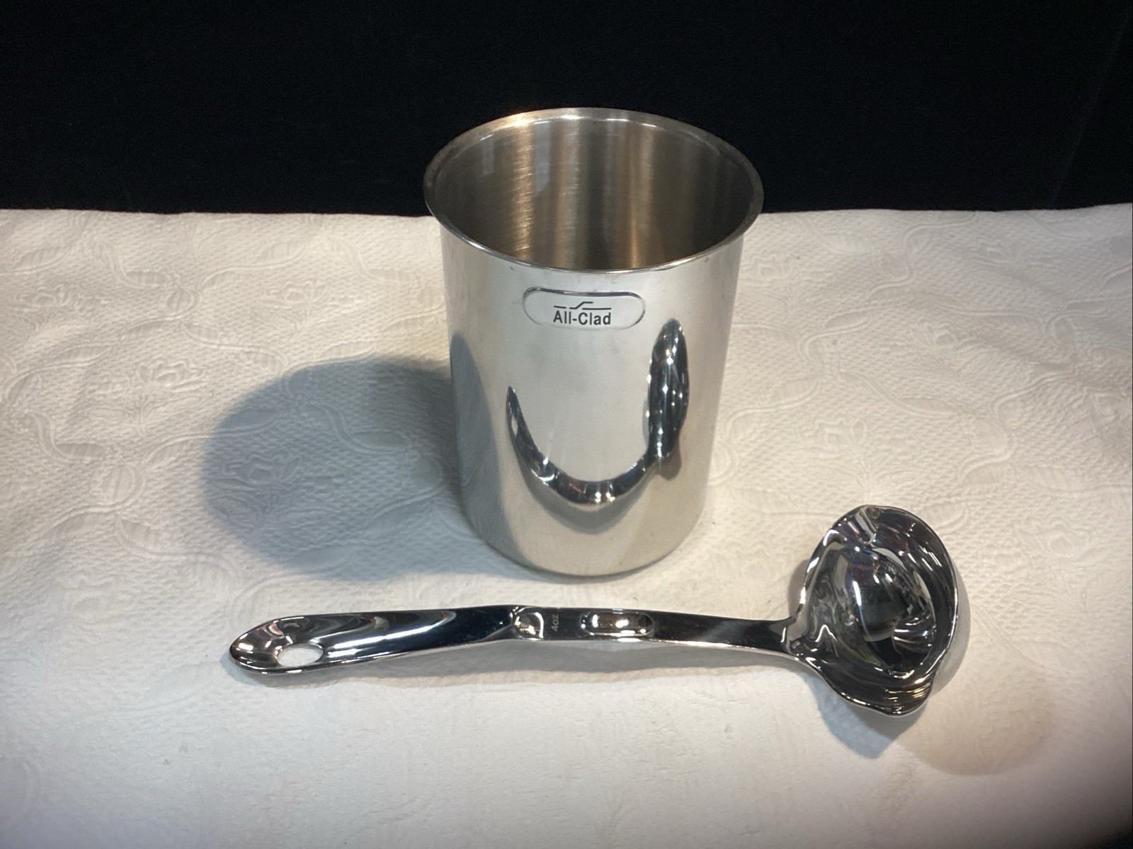All-Clad Stainless Steel Kitchen Utensil Holder/Canister & L