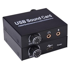 External Sound Card, USB Audio Adapter with Volume Output and Bass Adjustment...