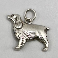 Cocker Spaniel Dog Pendant Hand & Hammer Signed H&H 925 Sterling Silver Charm