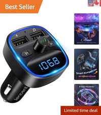 Crystal Clear Bluetooth FM Transmitter - Dual USB Car Charger with Ambient Light