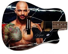 WWE Rico Constantino Signed 1/1 Custom Graphics Photo WWF Guitar PSA